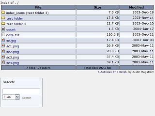 AutoIndex hosting screenshot