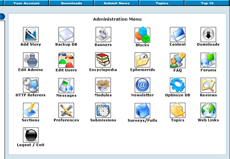 PHPNuke hosting screenshot